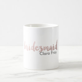 rosa guld- brudtärnatext för modern elegant faux kaffemugg