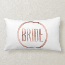 Rosa guld- brudtypografi för chic Faux Lumbarkudde