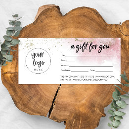 Rosa Guld Business Gift Certificate med Logotyp