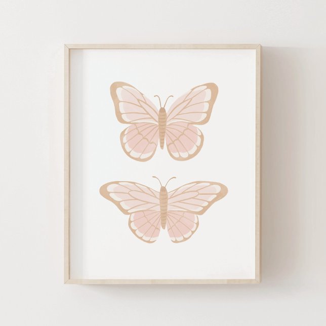 Rosa Guld Butterfly Girls Room Decor Poster (Skapare uppladdad)