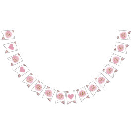  Rosa Guld Calligraphy Blommigt Elegant bröllop Vimplar