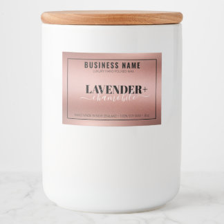 Rosa Guld Candle-etikett, ljusstreck, utskrift Mat Etiketter
