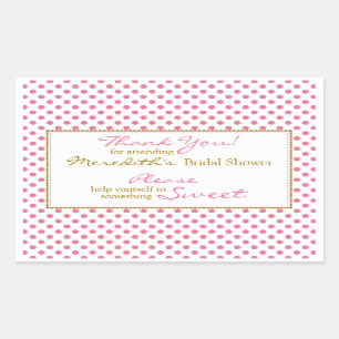 Rosa Guld Candy Buffet Möhippa Stickers Rektangulärt Klistermärke