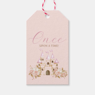Rosa Guld Castle Princess Baby Shower Presentetikett