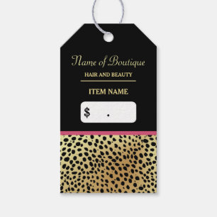 Rosa Guld Cheetah Print Beauty Boutique Märkres Presentetikett