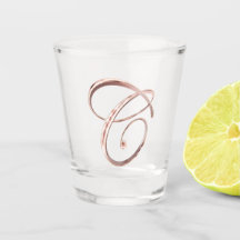 Rosa guld- chic för elegant Faux för Monogrambrev