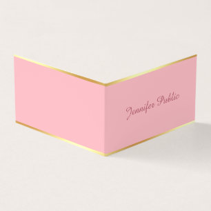 Rosa guld chic handskrift enkel mall visitkort