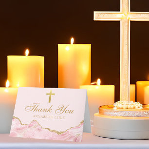 Rosa Guld Christian Kor Elegant Personlig Tack Kort