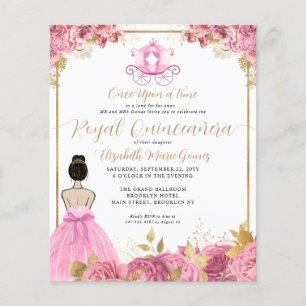 Rosa Guld Cinderella Royalet Quinceanera