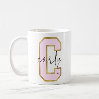 Rosa Guld College Varsity Brev Monogram C Kaffemugg