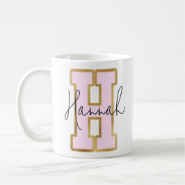 Rosa Guld College Varsity Brev Monogram H Kaffemugg