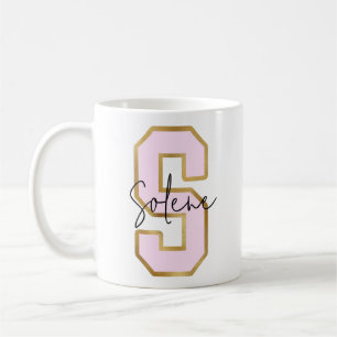 Rosa Guld College Varsity Brev Monogram S Kaffemugg