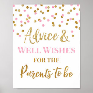 Rosa Guld Confetti Advice om att föräldrar ska und Poster