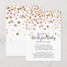 Rosa Guld Confetti Baby Shower Bok för Baby