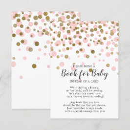 Rosa Guld Confetti Baby Shower Bok för Baby Inbjudningar
