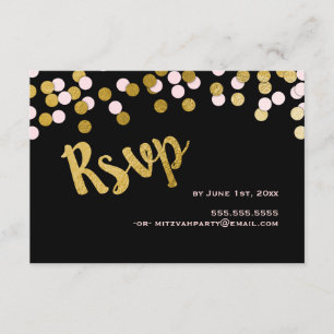 Rosa Guld Confetti Bat mitzvah OSA Kort