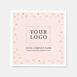 Rosa & Guld confetti Business Promotive Logotyp Pappersservett