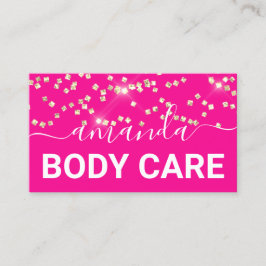Rosa Guld Confetti för kroppsvårdsmakeup Logotyp  Visitkort
