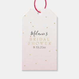 Rosa Guld Confetti Gnistra Ombre Presentetikett