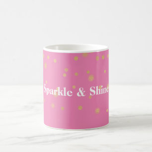 Rosa Guld Confetti Kaffemugg
