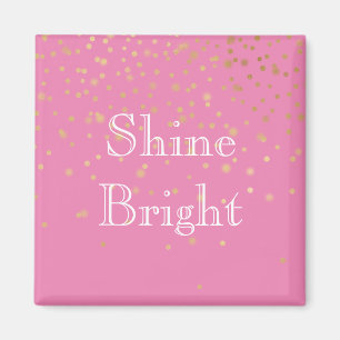 Rosa Guld Confetti Magnet