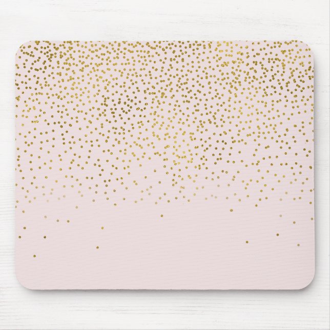  Rosa & Guld Confetti Modern Glam-Trendig Musmatta (Framsidan)