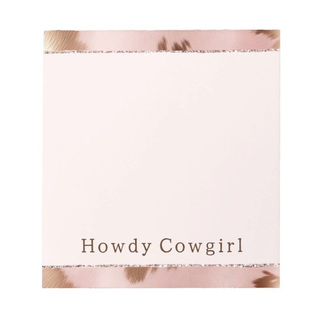  Rosa Guld Cowgirl Cowhide Anteckningsblock (Framsida)
