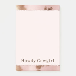  Rosa Guld Cowgirl Cowhide Post-it Block