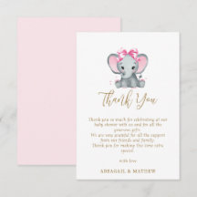 Rosa Guld Cute Elephant Elegant Baby Shower