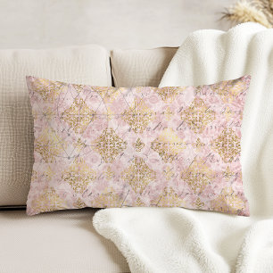 Rosa Guld Damask Vintage Handskrift Ephemera Prydnadskudde