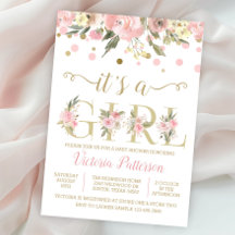 Rosa Guld Det Är En Flicka Bebis Shower