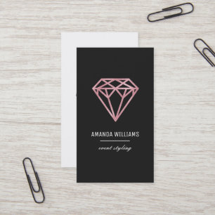 Rosa guld- diamant visitkort