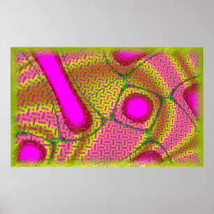 Rosa & Guld Dichroic Psychedelic Poster