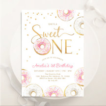 Rosa Guld Donuts Sweet One 1st Birthday