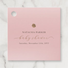 Rosa Guld Elegant Girl Winter Baby Shower Gåvor Etiketter