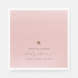 Rosa Guld Elegant Girl Winter Baby Shower Pappersservett