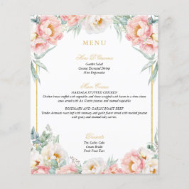 Rosa & Guld Elegant Quinceañera Menu