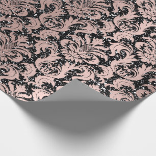 Rosa guld- elegant royal för damastast presentpapper
