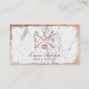 Rosa guld- elegant salong för marmorskönhetlogotyp visitkort