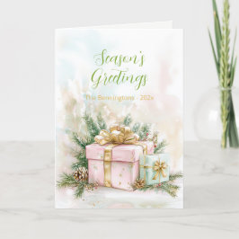 Rosa Guld Elegant Vintage jul-Helgdag kort