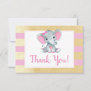 Rosa Guld Elephant (tack), kort Födelsedag