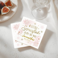Rosa Guld En Liten Snöflinga Vinter Baby Shower