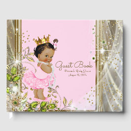 Rosa Guld Ethnic Princess Baby Shower Guest Bok