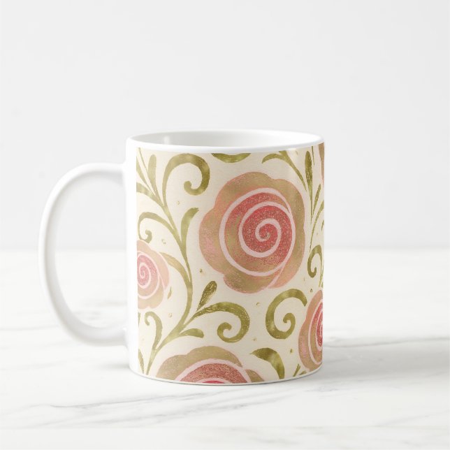 Rosa & Guld Fairy Tale Storybook Princess Ro Kaffemugg (Vänster)