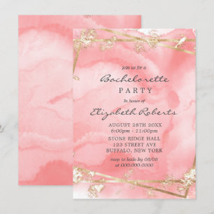 Rosa Guld Fairytale Bachelorette Party Invit Inbjudningar