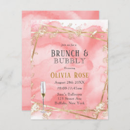 Rosa Guld Fairytale Brunch & Bubbly-inbjudan Inbjudningar