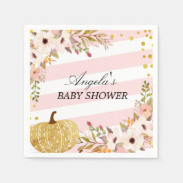 Rosa Guld Fall Pumpkin Cocktail Papper Napkins Pappersservett