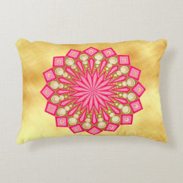 Rosa Guld Fantasy Mandala Prydnadskudde
