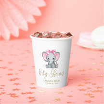 Rosa guld färg söt elefant elegant baby shower