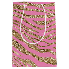 Rosa Guld Faux Glitter Zebra